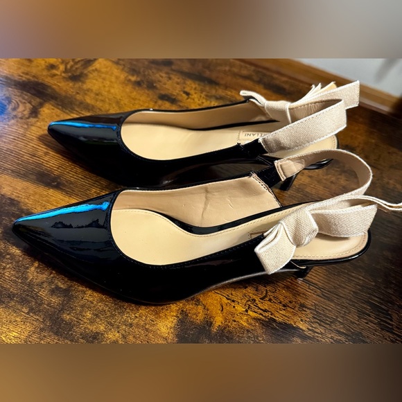 Escarpins Noirs Vernis Antonio Melani – Taille US 6 – Pointure Moyenne – Style Ballet Flats – Occasion Léger